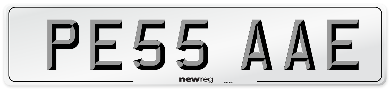 PE55 AAE Number Plate from New Reg